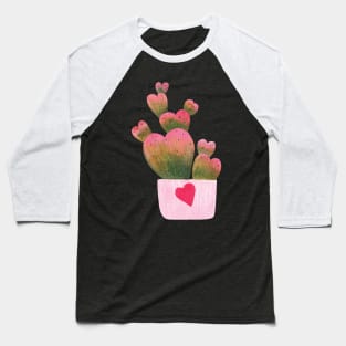 Cute Cactus Heart Baseball T-Shirt